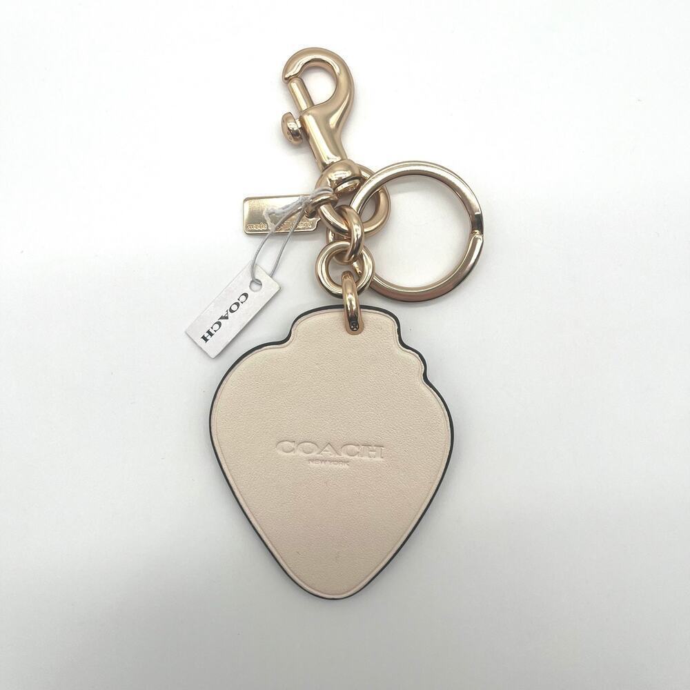 COACH NWT Strawberry Bag Charm Keychain, Leather Keychain - Picture 5 of 7
